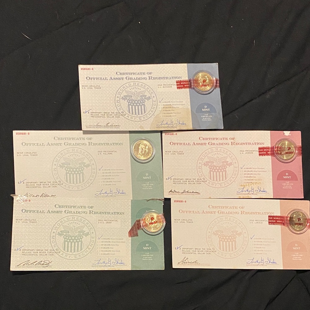 Uncirculated A grade presidential dollars